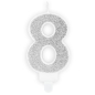 Preview: Number Candle - 8 - Silver